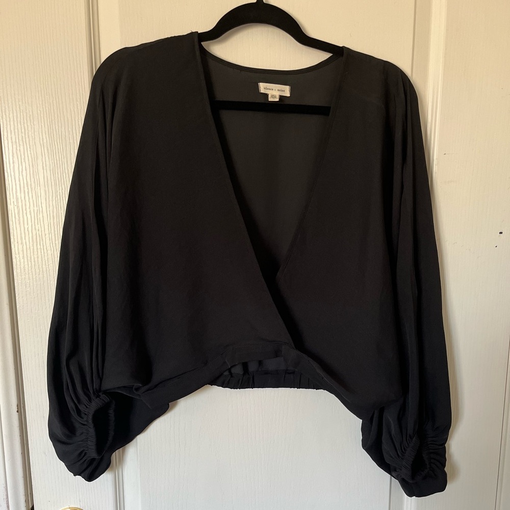 Urban Outfitters Black Deep V-Cut Blouse